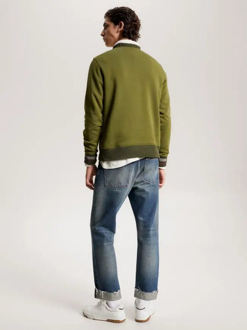 Felpa giro Uomo College Monotype Verde Tommy Hilfiger- Francavilla Moda